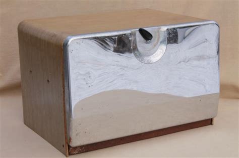 vintage metal hanging bread box|stainless steel bread box 1950.